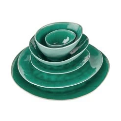 4x Frühstücksteller L 20 X B 17cm DE LA ROYA In Dunkelgrün -Butlers butlers 4x fruhstucksteller l 20 x b 17cm de la roya in dunkelgrun 4