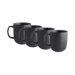 4x Tasse Mit Henkel 400ml CASA NOVA In Schwarz