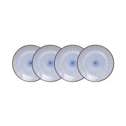 4x Teller Ø16cm DIM SUM In Blau-Weiß