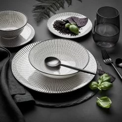 4x Teller Ø26cm DIM SUM In Schwarz-Weiß -Butlers butlers 4x teller o26cm dim sum in schwarz weiss 5