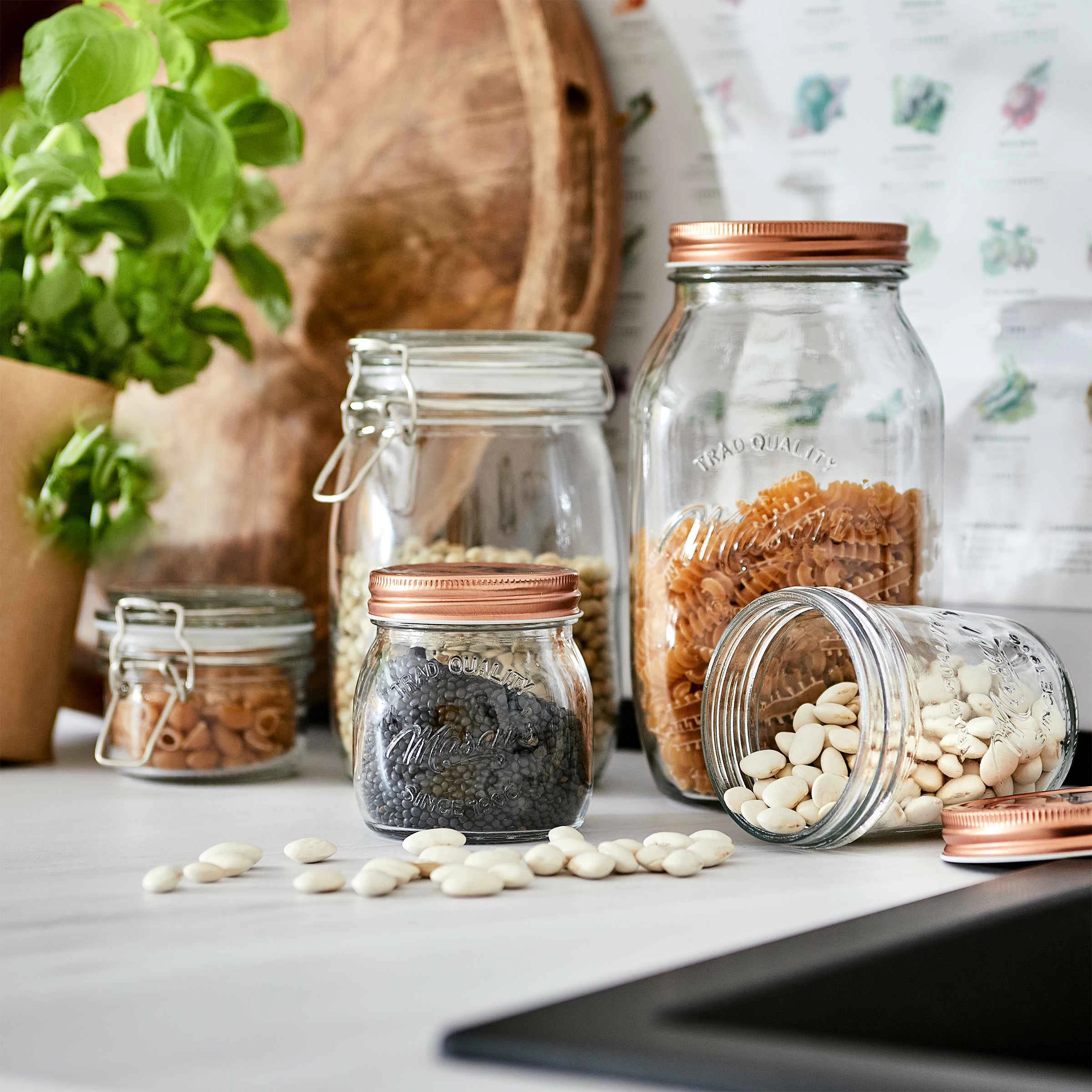 6x Aufbewahrungsgläser 1000ml MASON'S In Transparent 4 6x Aufbewahrungsgläser 1000ml MASON'S In Transparent – Bild 2