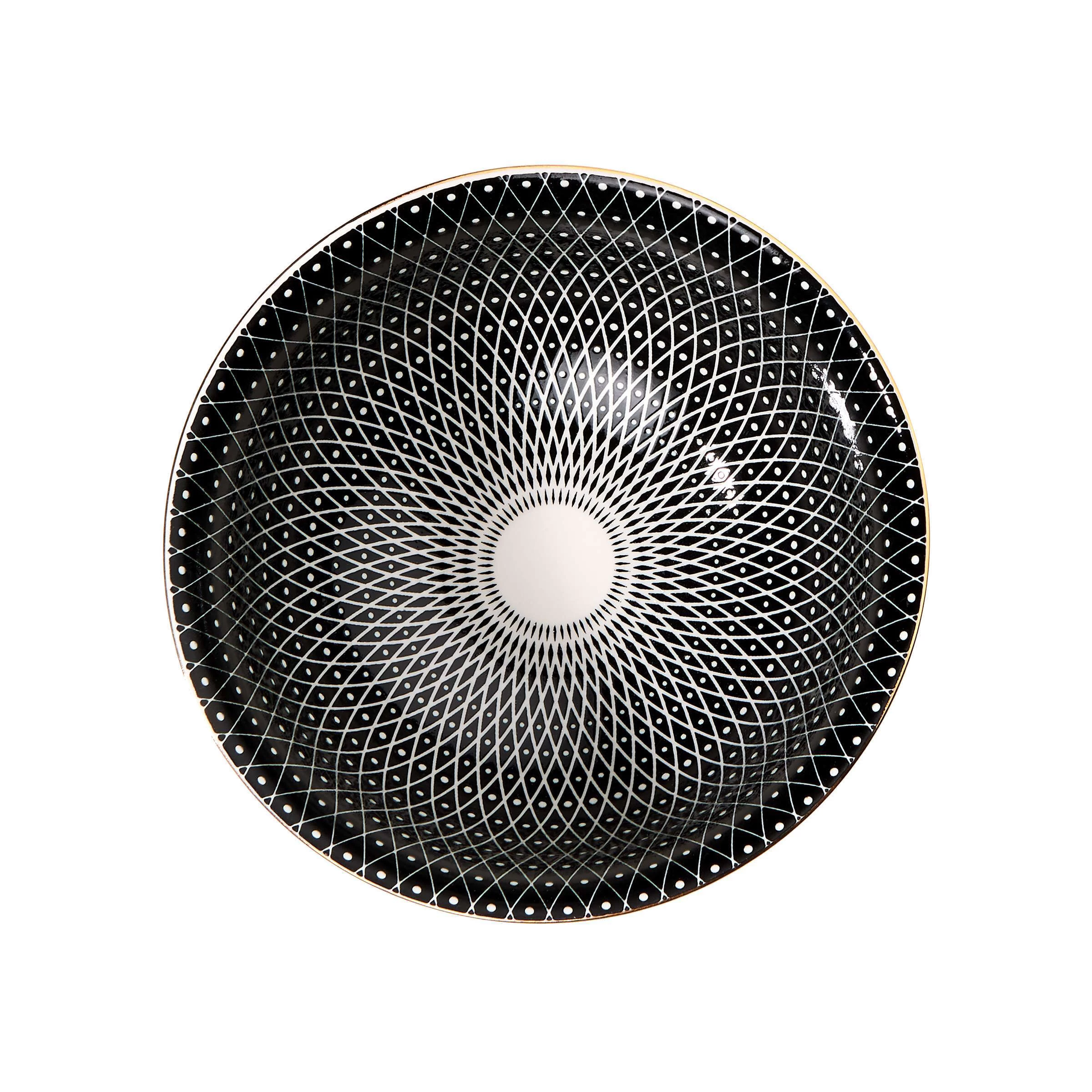 6x Schale Mit Goldrand 520 Ml ORNAMENTS In Schwarz-Weiß 6 6x Schale Mit Goldrand 520 Ml ORNAMENTS In Schwarz-Weiß – Bild 4