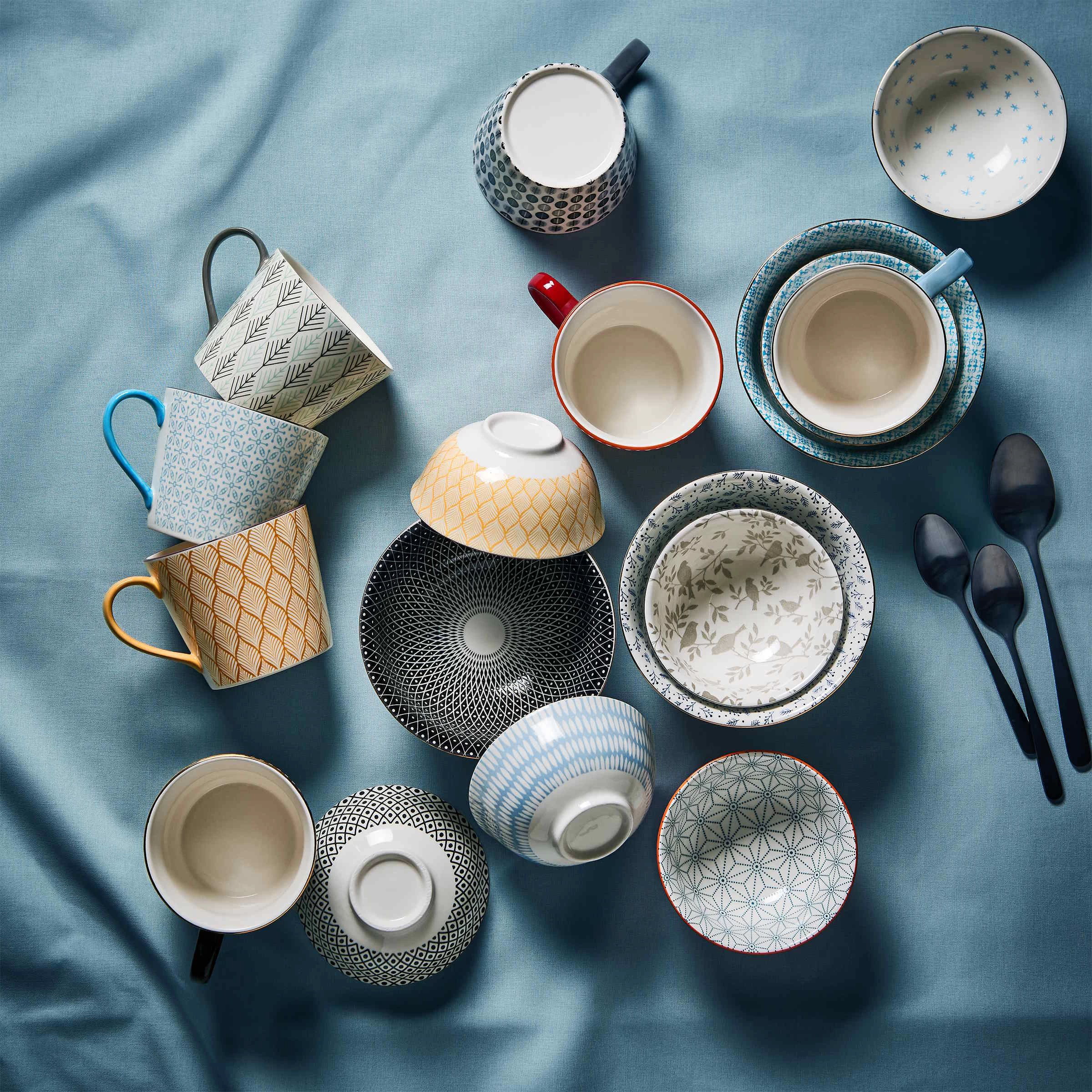 6x Schale Mit Goldrand 520 Ml ORNAMENTS In Schwarz-Weiß 7 6x Schale Mit Goldrand 520 Ml ORNAMENTS In Schwarz-Weiß – Bild 5