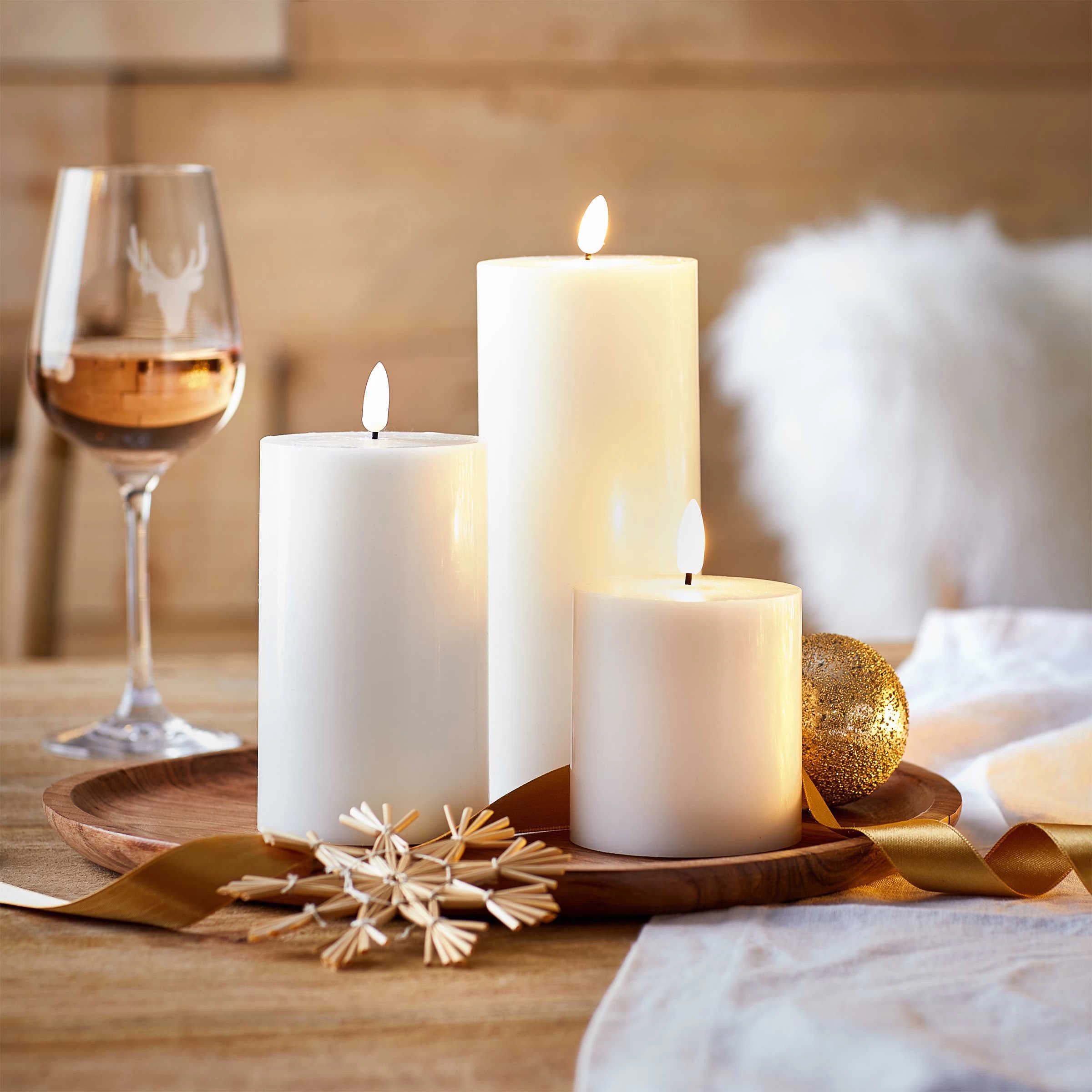 6x Stumpenkerze Höhe 9cm RUSTIC In Creme 5 6x Stumpenkerze Höhe 9cm RUSTIC In Creme – Bild 3