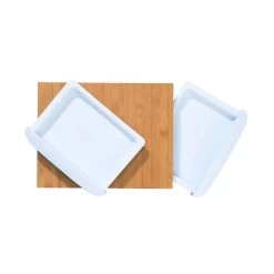 Bambusbrett Mit 2 Auffangschalen L 32 X B 25cm BAMBOO In Weiß -Butlers butlers bambusbrett mit 2 auffangschalen l 32 x b 25cm bamboo in weiss 2