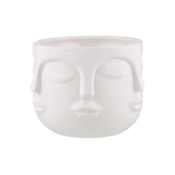 Blumentopf Gesichter Ø13cm ARTIST In Weiß