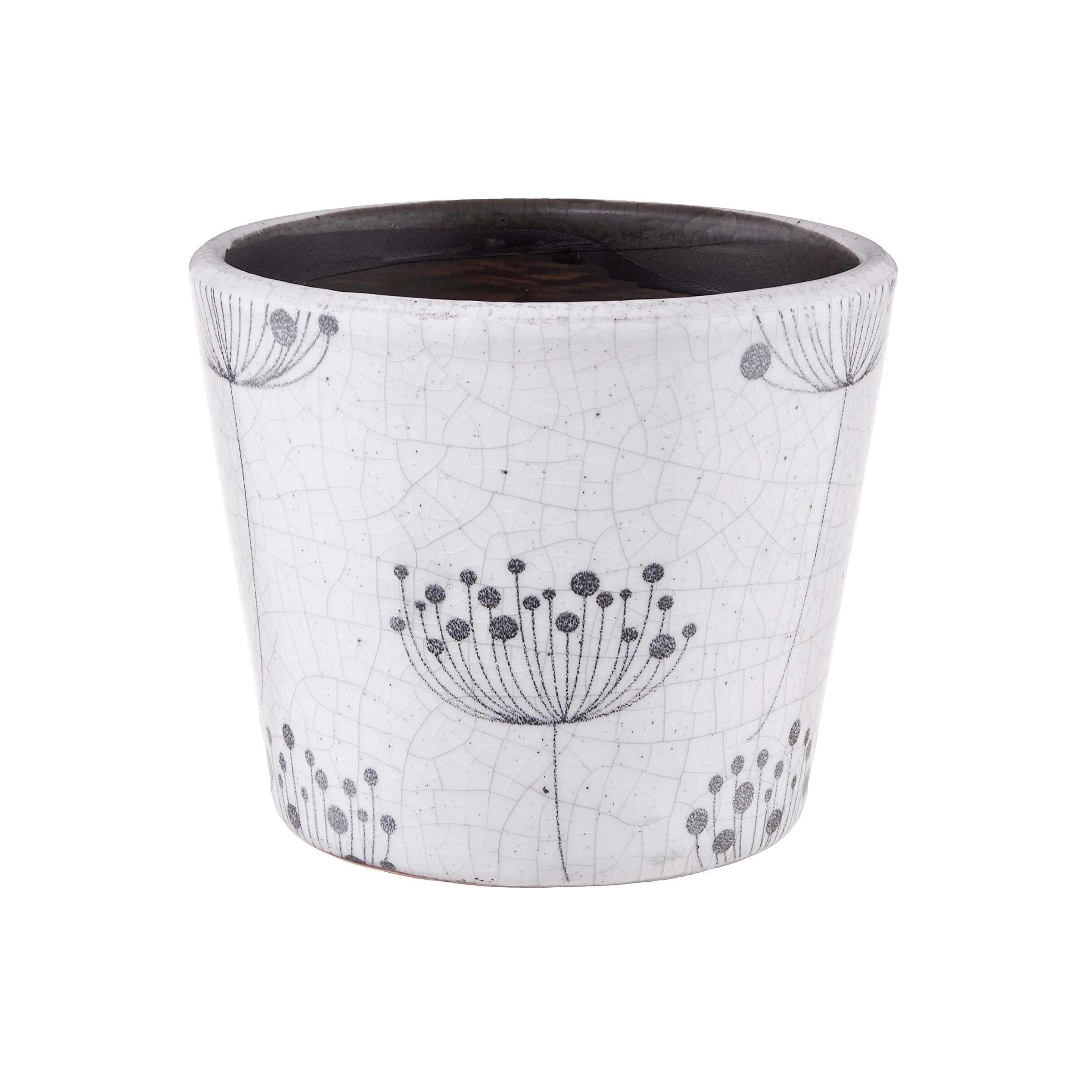 Blumentopf Ø14cm EVERGREEN In Schwarz-Weiß 3 Blumentopf Ø14cm EVERGREEN In Schwarz-Weiß