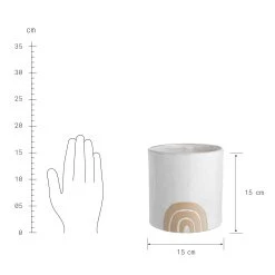 Blumentopf Ø15cm OVER THE RAINBOW In Weiß-Beige -Butlers butlers blumentopf o15cm over the rainbow in weiss beige 2