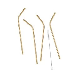 Edelstahltrinkhalme Mit Bürste MANHATTAN LOUNGE In Gold