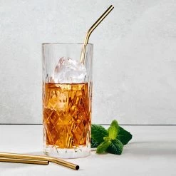 Edelstahltrinkhalme Mit Bürste MANHATTAN LOUNGE In Gold -Butlers butlers edelstahltrinkhalme mit burste manhattan lounge in gold 3