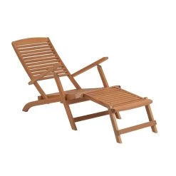 Gartenliege Mit Fußteil WEEKENDER In Braun