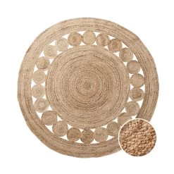 Hanf-Teppich Mit Lochmuster Ø150cm ALL NATURE In Natur