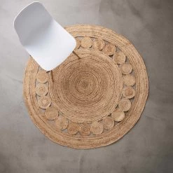 Hanf-Teppich Mit Lochmuster Ø150cm ALL NATURE In Natur -Butlers butlers hanf teppich mit lochmuster o150cm all nature in natur 4