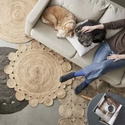 Hanf-Teppich Ø110cm ALL NATURE In Natur -Butlers butlers hanf teppich o110cm all nature in natur 5