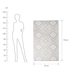 In- & Outdoor-Teppich Ethno L 150 X B 90cm COLOUR CLASH In Grau -Butlers butlers in and outdoor teppich ethno l 150 x b 90cm colour clash in grau 2