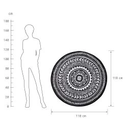 In- & Outdoor-Teppich Ø118cm COLOUR CLASH In Schwarz-Weiß -Butlers butlers in and outdoor teppich o118cm colour clash in schwarz weiss 2