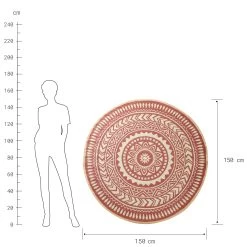 In- & Outdoor-Teppich Ø150cm COLOUR CLASH In Hellrot-Creme -Butlers butlers in and outdoor teppich o150cm colour clash in hellrot creme 2