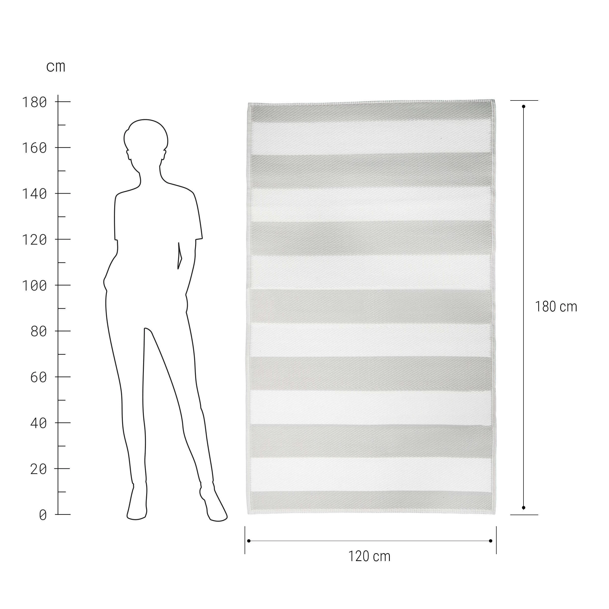 In- & Outdoor-Teppich Streifen L 180 X B 120cm COLOUR CLASH In Grau 5 In- & Outdoor-Teppich Streifen L 180 X B 120cm COLOUR CLASH In Grau – Bild 3