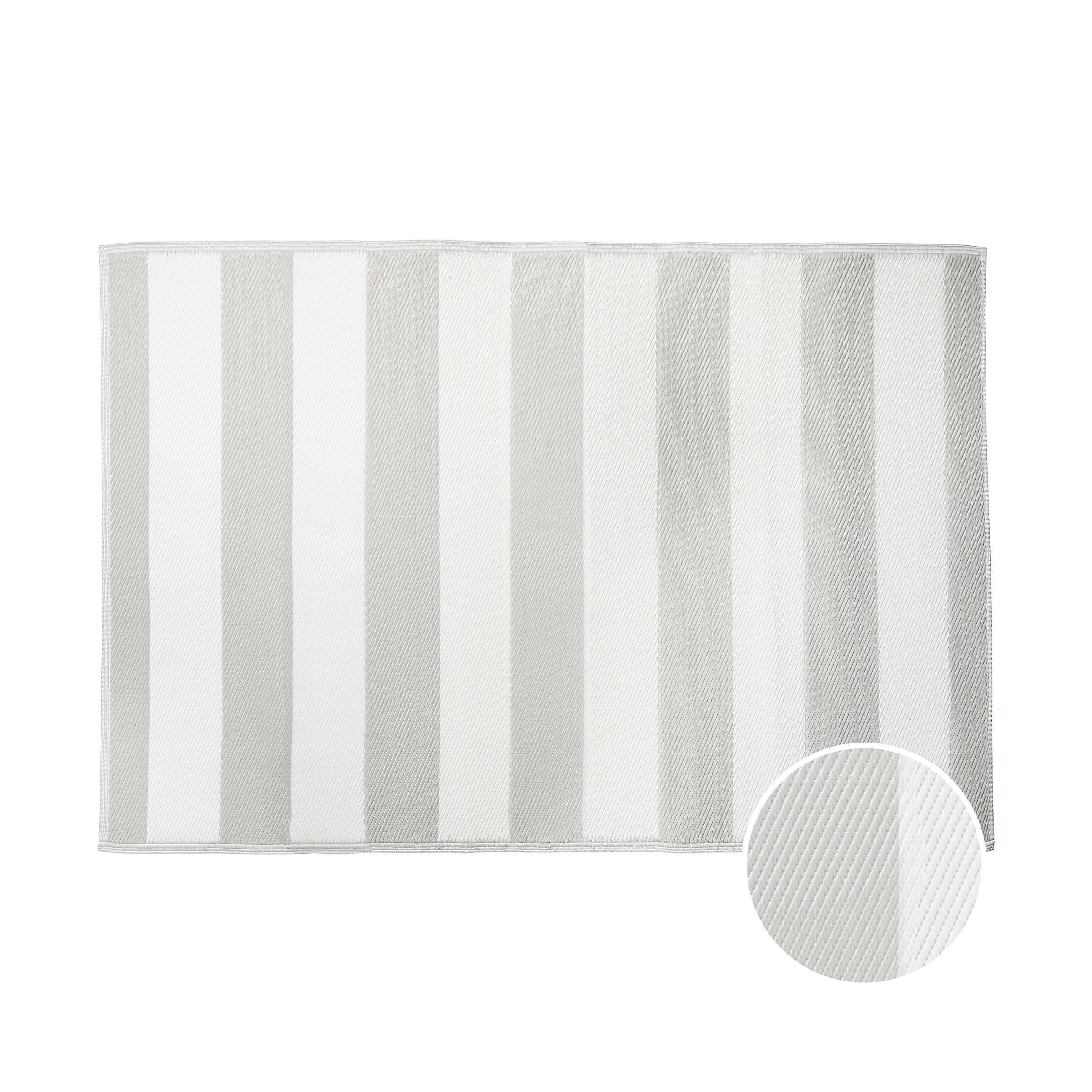 In- & Outdoor-Teppich Streifen L 180 X B 120cm COLOUR CLASH In Grau 3 In- & Outdoor-Teppich Streifen L 180 X B 120cm COLOUR CLASH In Grau