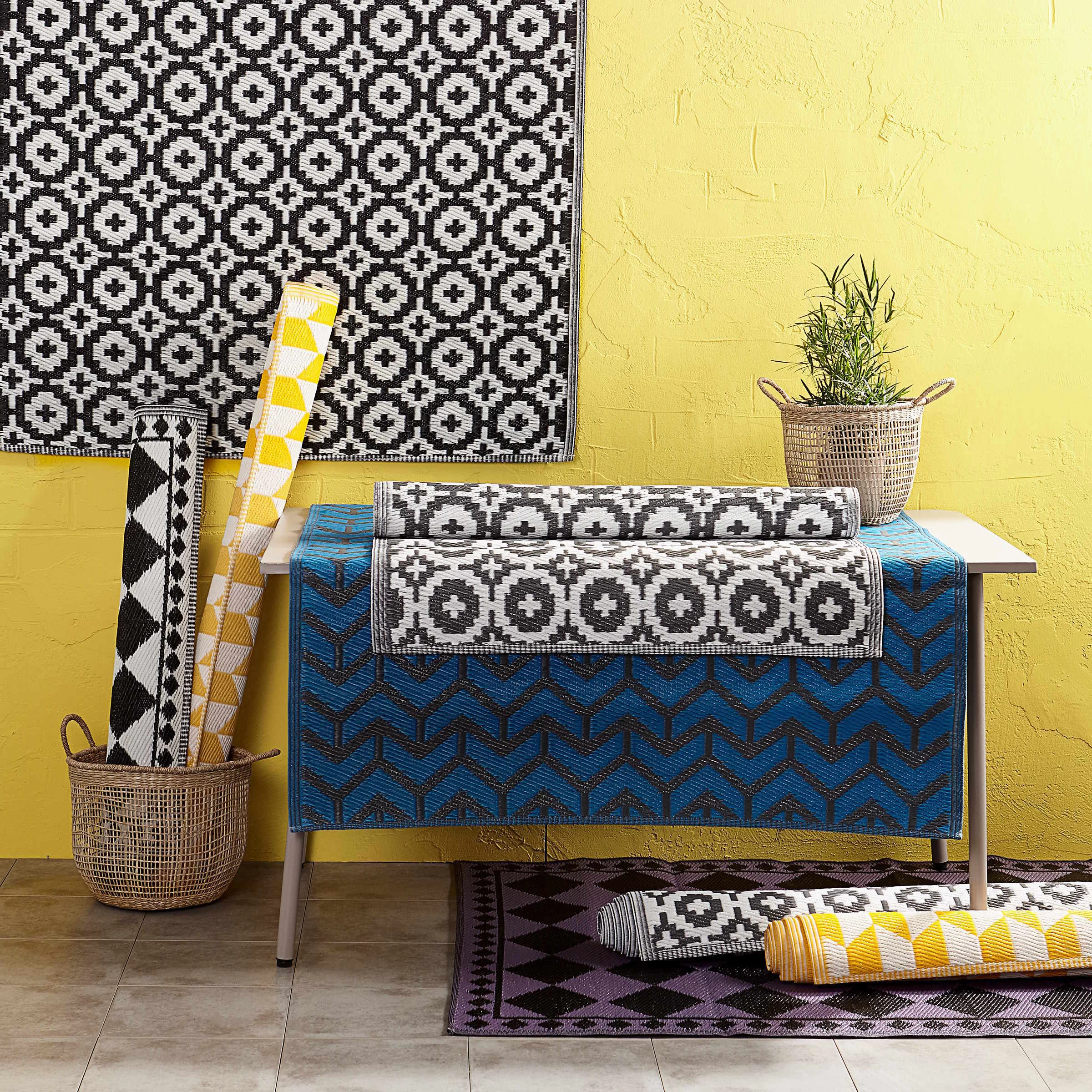 In- & Outdoorteppich Mosaik L 180 X B 120cm COLOUR CLASH In Schwarz 8 In- & Outdoorteppich Mosaik L 180 X B 120cm COLOUR CLASH In Schwarz – Bild 6