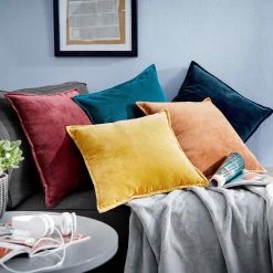 Kissen L 45 X B 45cm COTTON VELVET In Hellbraun -Butlers butlers kissen l 45 x b 45cm cotton velvet in hellbraun 6