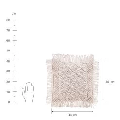 Kissen ZickZack L 45 X B 45cm MACRAMÉ In Creme -Butlers butlers kissen zickzack l 45 x b 45cm macrame in creme 3