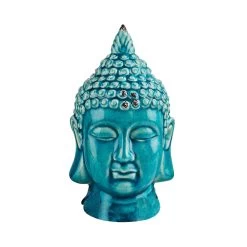 Kopf Höhe 23cm BUDDHA In Türkis
