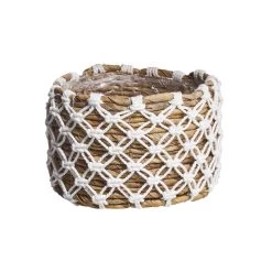 Korb Aus Bananenblatt Mit Folie Ø14cm BANANAS In Natur-Weiß