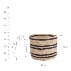 Korb Handgefertigt Aus Raffia Ø20cm ISALO In Natur-Anthrazit -Butlers butlers korb handgefertigt aus raffia o20cm isalo in natur anthrazit 2
