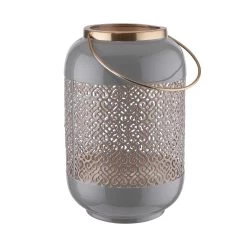 Laterne H 27cm EMILIE In Hellgrau