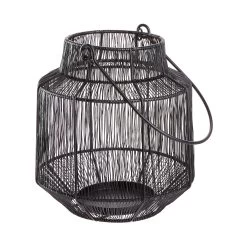 Laterne Höhe 18cm JAPANDI In Schwarz