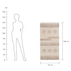 Läufer Mit Fransen L 140 X B 70cm ALL NATURE In Creme -Butlers butlers laufer mit fransen l 140 x b 70cm all nature in creme 2