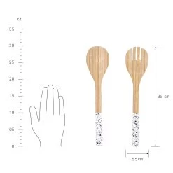 Salatbesteck 2-tlg. BAMBOO In Weiß-Schwarz -Butlers butlers salatbesteck 2 tlg bamboo in weiss schwarz 1
