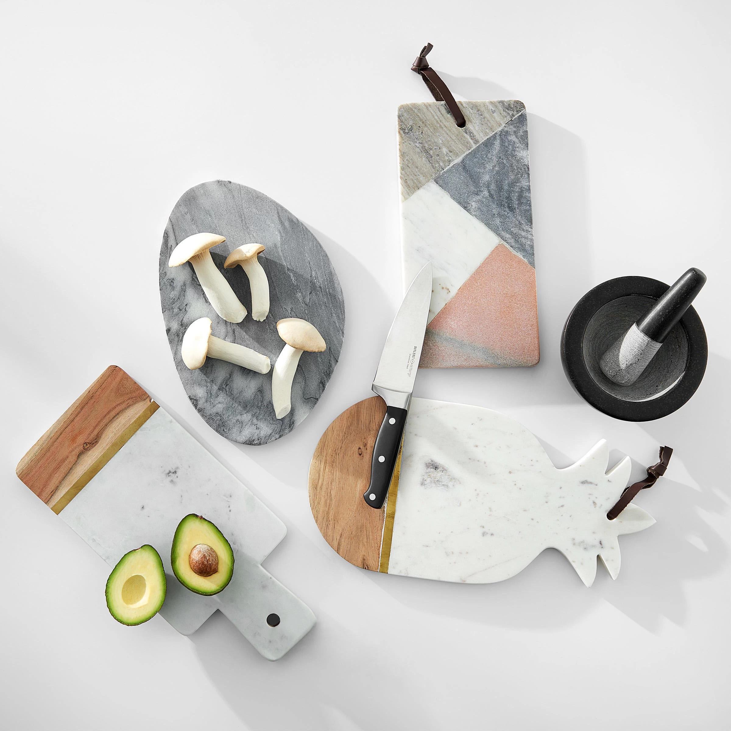 Schneidebrett L 36 X B 17cm MARBLE KITCHEN In Weiß 4 Schneidebrett L 36 X B 17cm MARBLE KITCHEN In Weiß – Bild 2