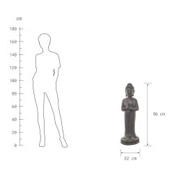 Statue Höhe 96cm BUDDHA In Grau -Butlers butlers statue hohe 96cm buddha in grau 2