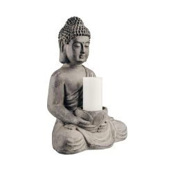 Statue Mit Kerzenteller Höhe 46cm BUDDHA In Grau -Butlers butlers statue mit kerzenteller hohe 46cm buddha in grau 4