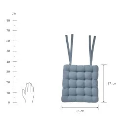 Stuhlkissen Mit Bändchen L 35 X B 37cm SOLID In Blau -Butlers butlers stuhlkissen mit bandchen l 35 x b 37cm solid in blau 3