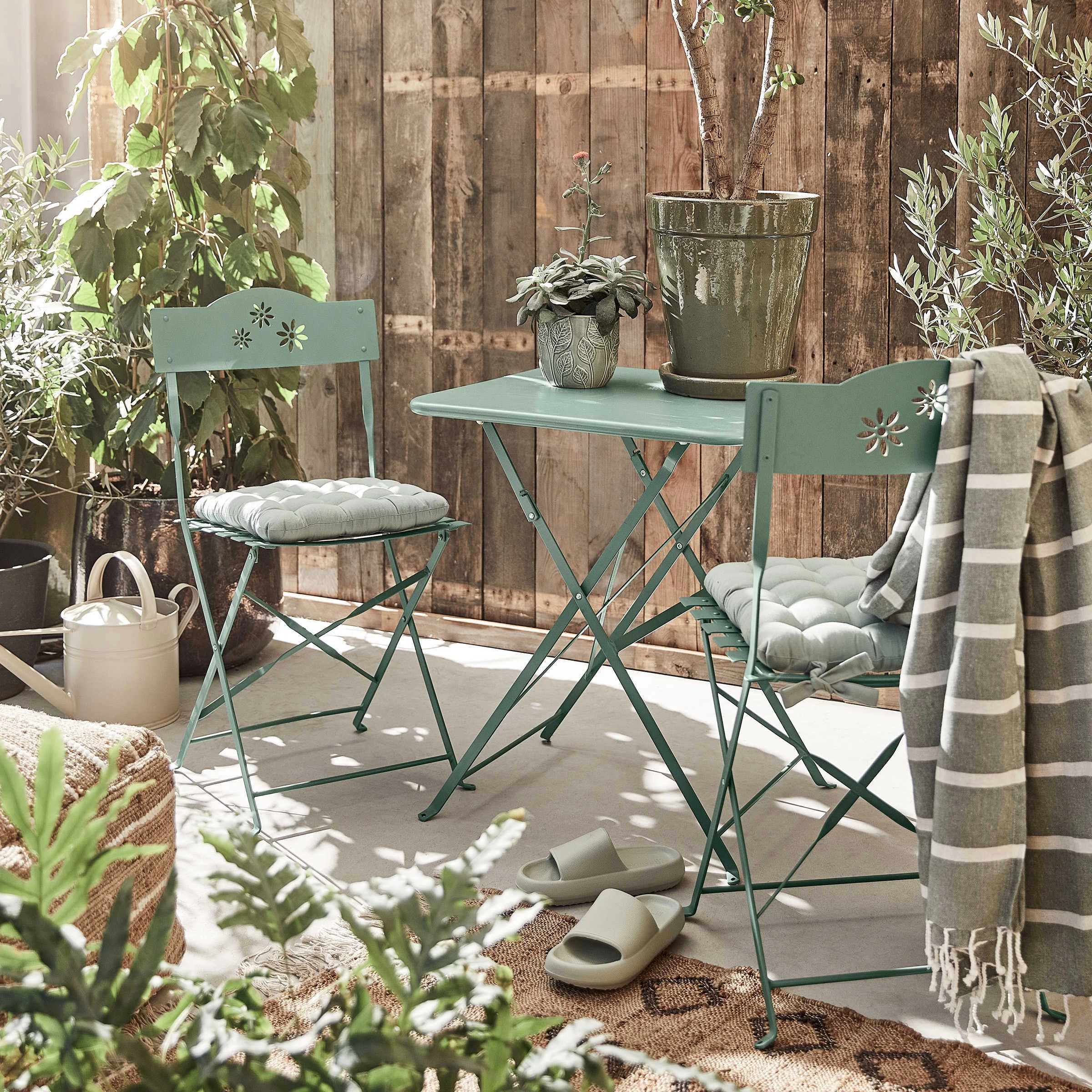 Stuhlkissen Mit Bändchen L 35 X B 37cm SOLID In Salbei 4 Stuhlkissen Mit Bändchen L 35 X B 37cm SOLID In Salbei – Bild 2