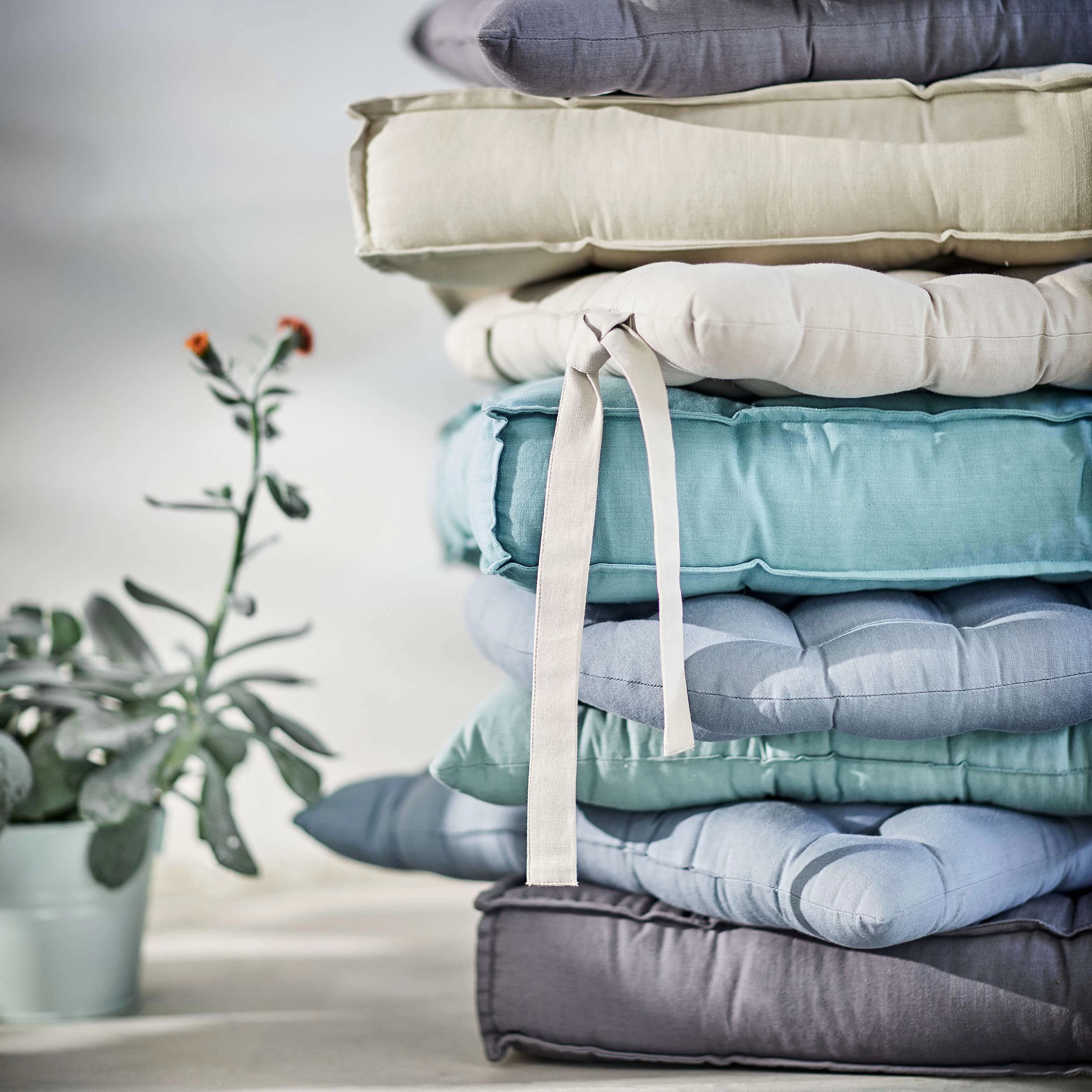 Stuhlkissen Mit Bändchen L 35 X B 37cm SOLID In Salbei 7 Stuhlkissen Mit Bändchen L 35 X B 37cm SOLID In Salbei – Bild 5