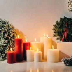 Stumpenkerze Höhe 9cm RUSTIC In Rot -Butlers butlers stumpenkerze hohe 9cm rustic in rot 2