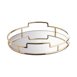 Tablett Mit Spiegelplatte Ø33 M ART DECO In Gold -Butlers butlers tablett mit spiegelplatte o33 m art deco in gold 2