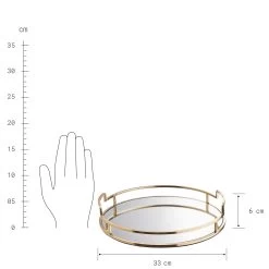 Tablett Mit Spiegelplatte Ø33 M ART DECO In Gold -Butlers butlers tablett mit spiegelplatte o33 m art deco in gold 3