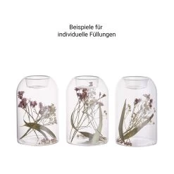 Teelichthalter-Set 2-tlg. Mit Individuellen Trockenblumen FLOWER MARKET In Transparent -Butlers butlers teelichthalter set 2 tlg mit individuellen trockenblumen flower market in transparent 5