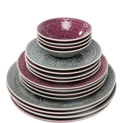 Teller Ø31cm SUMATRA In Grau -Butlers butlers teller o31cm sumatra in grau 2