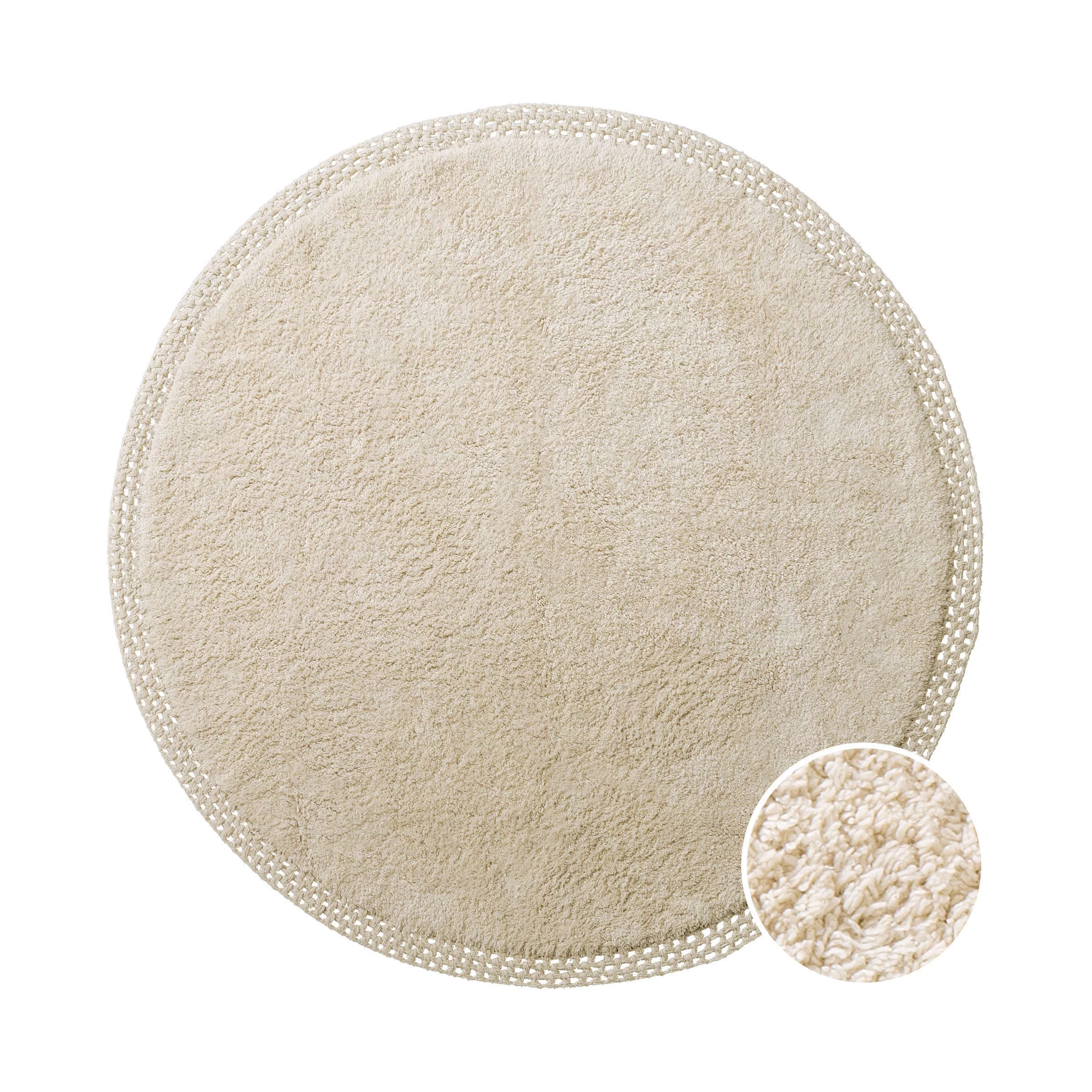 Teppich Hochflor Mit Makramé Ø120cm BOHO LOUNGE In Beige 3 Teppich Hochflor Mit Makramé Ø120cm BOHO LOUNGE In Beige