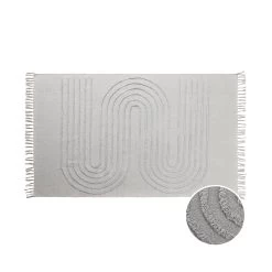 Teppich Mit Fransen L 120 X B 180cm COTTON WAY In Hellgrau