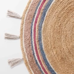 Teppich Rainbow Mit Quasten Ø110cm ALL NATURE In Natur-Bunt -Butlers butlers teppich rainbow mit quasten o110cm all nature in natur bunt 4