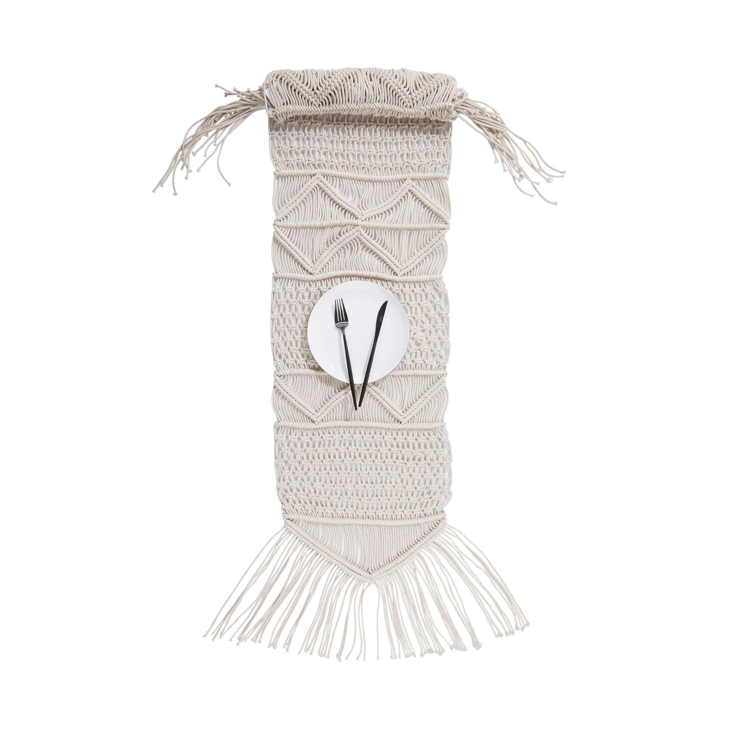 Tischläufer L 180 X B 35cm MACRAMÉ In Creme 3 Tischläufer L 180 X B 35cm MACRAMÉ In Creme