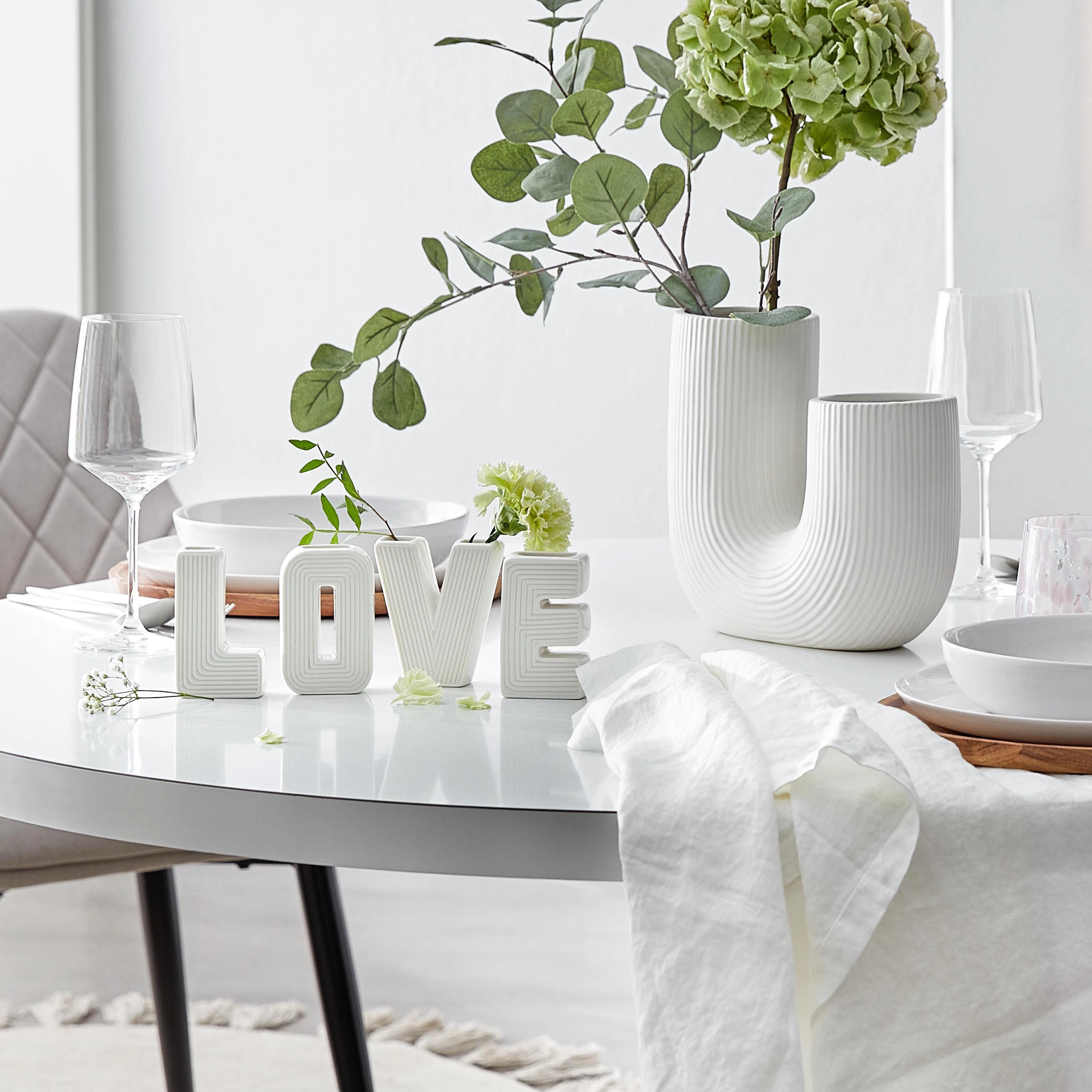 Vase Höhe 23cm TUBE In Weiß 9 Vase Höhe 23cm TUBE In Weiß – Bild 7