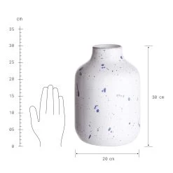 Vase Mit Sprenkeln Aus Terracotta Höhe 30cm SPLASH In Weiß-Blau -Butlers butlers vase mit sprenkeln aus terracotta hohe 30cm splash in weiss blau 2